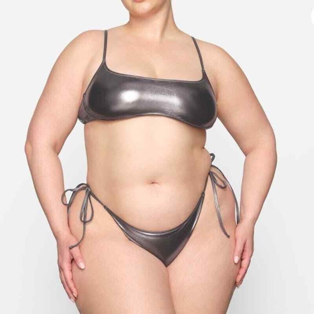 Skims Metallic Two Piece Swim Bikini Set Size 2X NWT